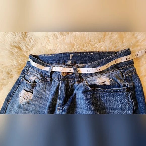 Aztec Boho Hippie Southwest Patchwork Cropped Jeans - Picture 5 of 8